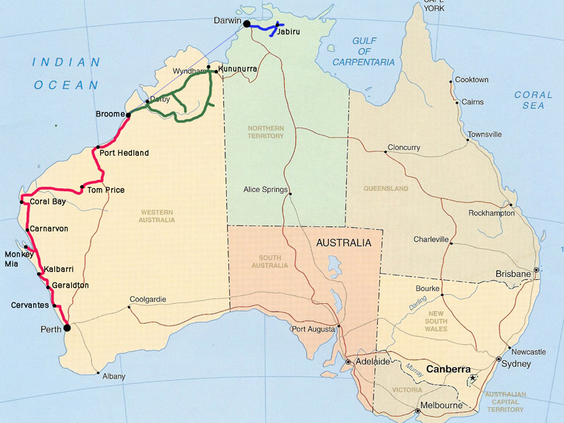 Fra Perth til Broome på fem uger, maj og juni 2006